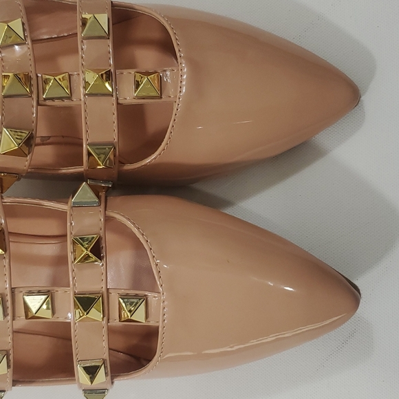 Nicole Miller New York Nude Studded flat mules size 8 - Picture 8 of 16